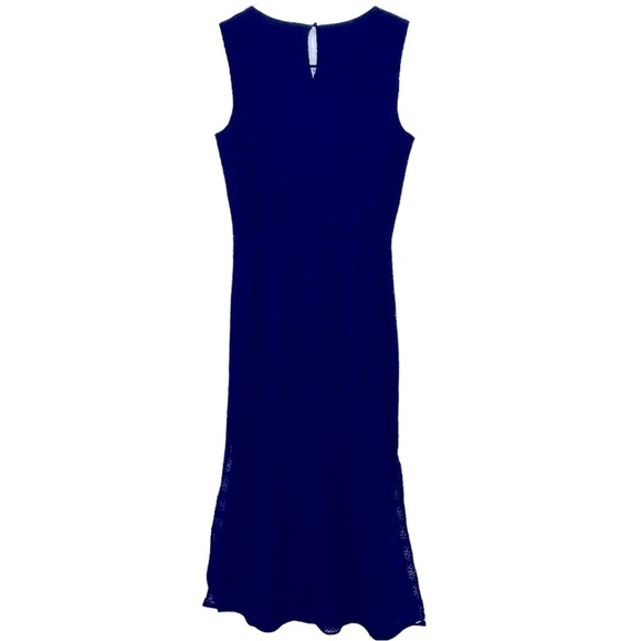 ADRIANNA PAPELL Womens Dress Maxi Navy Lace Sleeveless Tank top style Size 12 - Picture 6 of 9